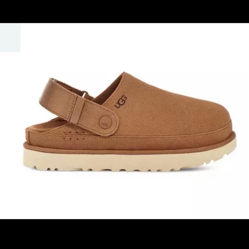 NEW women’s UGG Goldenstar clog in chestnut brown
